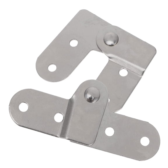 BESTONZON 2Pcs Attic Ladder Hardware Kit Hinge Shape for Diy Enthusiasts Silver Iron Foldable Design