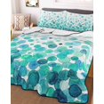 thumbnail image 3 of Quilts Twin-XL Size Bedding Set, Ombre Teal Polka Dot Lightweight Quilted Comforter, Abstract Watercolor Geometric Gradient Soft Bedspread Coverlet with Pillow Covers for All Season, 68" x 98", 3 of 7