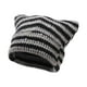 thumbnail image 1 of Gorro de ganchillo con orejas de gato, gorro de punto, gorro holgado, hecho a mano, cálido, accesorios para disfraces Negro y gris, 1 of 9