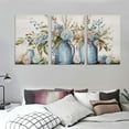 thumbnail image 3 of Nawypu Flowers Canvas Wall Art for Living Room Wall Decor Indigo Floral in Jar Canvas Painting Pictures Vintage Botanical Flower Bottle Canvas Artwork for Home Wall Decorations 12''x16''X3 Panels, 3 of 4