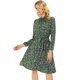 thumbnail image 1 of Vestido con cinturón Allegra K estampado floral vintage de manga larga gasa cuello anudado mujer Azul naranja amarillo blanco XL, 1 of 5