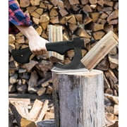 JXE JXO 13 Camping Hatchet, 1065 High Manganese Steel Axe with Hickory Handle and Leather Sheath, Compact Outdoor Tool