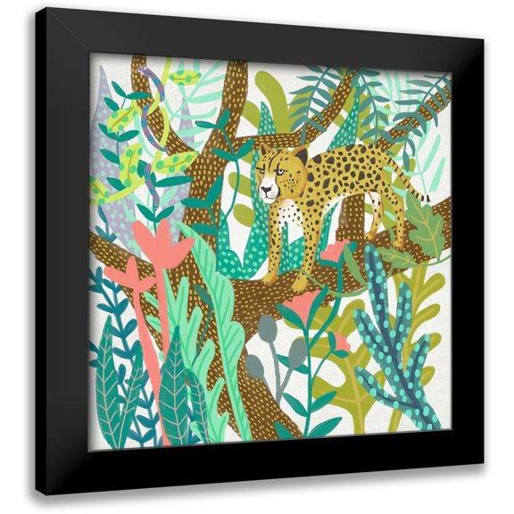 Zarris, Chariklia 12x12 Black Modern Framed Museum Art Print Titled - Jungle Roar I