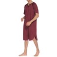 thumbnail image 5 of Ekouaer Sleepwear Men' Nightshirt Short Sleeve Pajamas Comfy Big & Tall Henley Sleep Shirt, 5 of 6