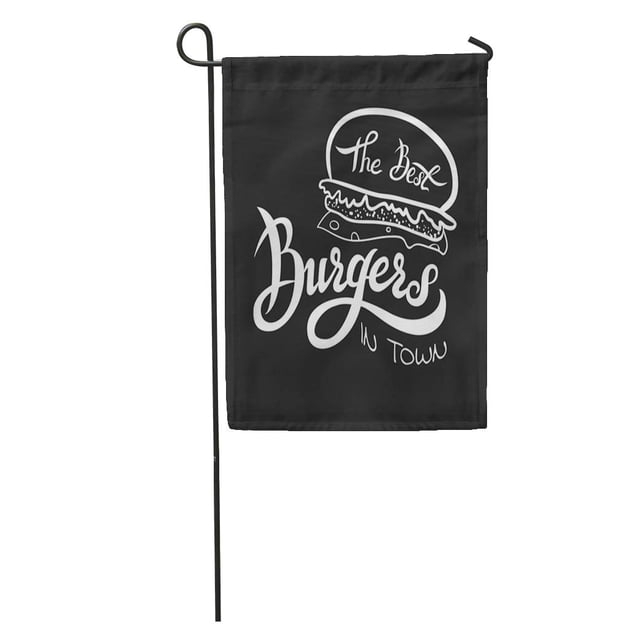 JSDART le Meilleur Emblème de Lettrage de Main de Hamburgers pour la Bannière de Drapeau Décoratif de Drapeau de Jardin de Restauration Rapide 12x18 Pouces