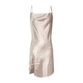 thumbnail image 6 of DHFJKG Side Slit Nightgowns For Women Silk Satin Cowl Neck Spaghetti Strap Mini Sleep Dress Backless Summer Fashion Loungewear Soft Home Clothes, 6 of 6