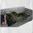 thumbnail image 6 of Fantasy Soft Flannel Fleece Throw Blanket, Phantasmagoric Old Ship Sailing on Calm SeMisty Weather Marine Theme, Cozy Plush for Indoor and Outdoor Use, 50" x 70", Green Brown Dark Blue, by Ambesonne, 6 of 6