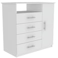 thumbnail image 1 of Tuhome Modern Engineered Wood White Peru Four Drawer Dresser, 1 of 15