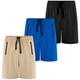 thumbnail image 1 of BIG ELEPHANT Shorts Atléticos para Niño con Bolsillos con Zíper y Cordón, Shorts Casuales para Jóvenes, Paquete de 3, Tallas: 7-17 Años, 1 of 8