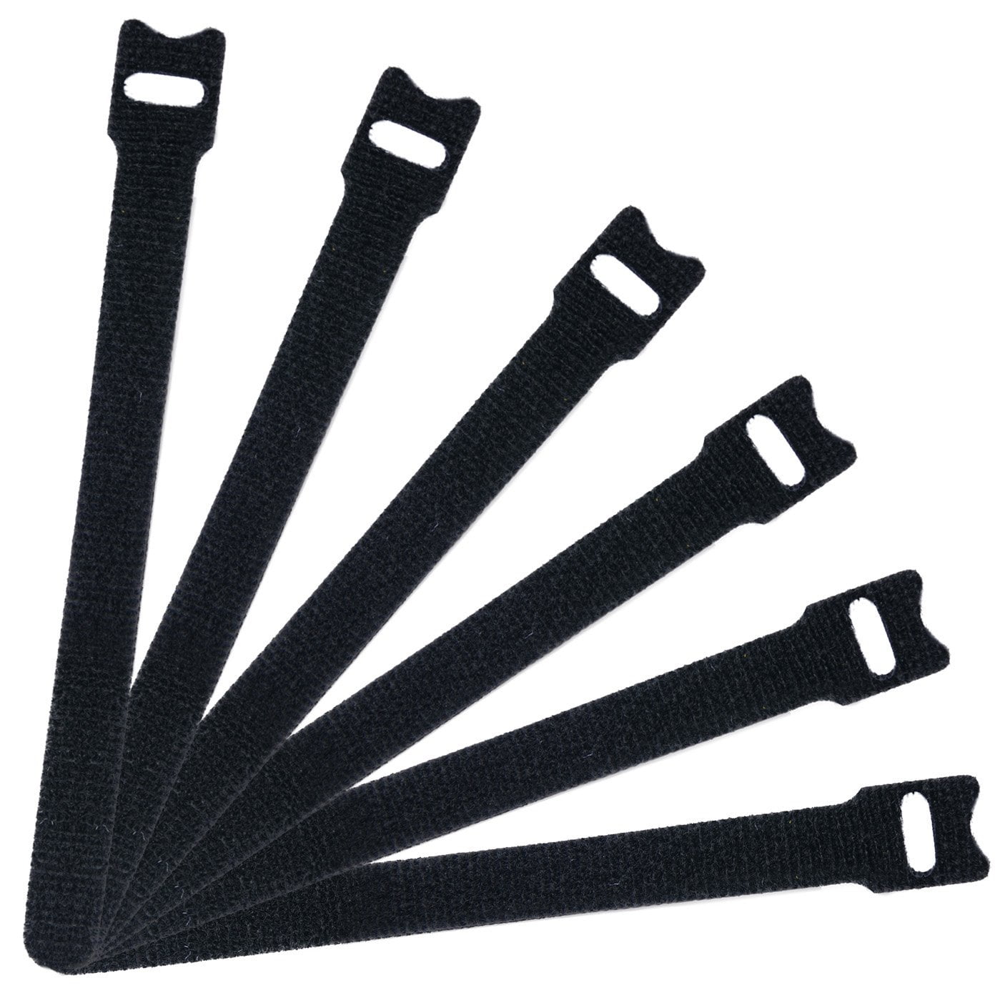 6 Inch Hook and Loop Reusable Strap Cable Cord Wire Ties 50 Pack Black 