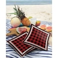 thumbnail image 3 of Pack of 2 Outdoor Pillow Covers, Christmas Red Black Buffalo Plaid Waterproof Square Throw Pillowcase Cushion Decorative Pillow Covers for Couch Patio Tent, 24x24 in, 3 of 6