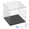 thumbnail image 1 of Caja de exhibición de acrílico de 1 paquete, 9.8x9.8x9.8 pulgadas/25x25x25cm Caja de exhibición clara de acrílico con base de madera negra [Negro, Transparente], 1 of 6