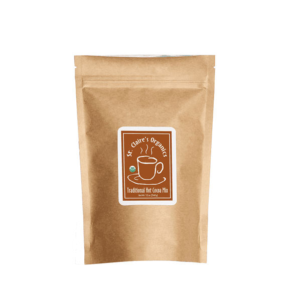 St. Claire's Organic Gourmet Hot Cocoa, (Traditional, 12 Ounce Bag, 20 servings) | Allergen-Free, Vegan, GMO-Free, Gluten-Free | Made in the USA in a Dedicated Allergen-Free Facility