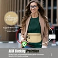 thumbnail image 4 of MoKo Unisex Fanny Pack with Adjustable Elastic Strap, Waterproof 210D Rip Stop Nylon, Khaki, 4 of 7