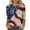 za-Multicolor, variant on Hvyesh Independence Day Plus Size Tops for Women 3/4 Sleeve Tshirt Patriotic American Flag Shirts USA Stars Stripes Graphic Tops