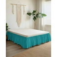 thumbnail image 2 of Teal Bed Skirt Solid Color Bed Skirts California King Size 18 Inch Drop, Wrap Around Dust Ruffle&nbsp;Bedskirt with Adjustable Elastic Belt for Queen Size Beds, 2 of 7