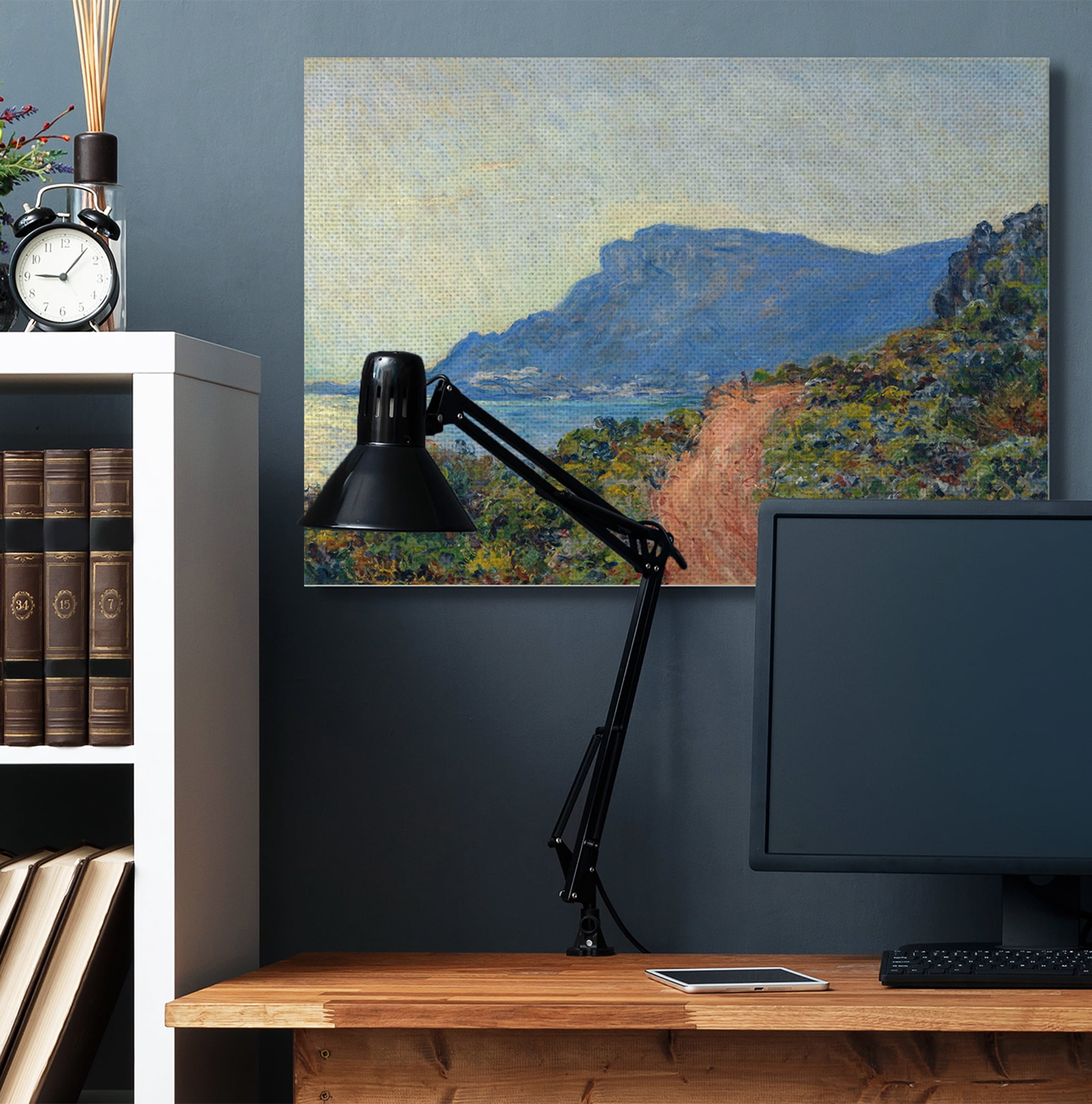 Stupell Home Décor Cliff Road Ocean Mountain Landscape Classic Painting Canvas Wall Art by Claude Monet