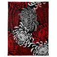 thumbnail image 7 of Floral Pattern Flannel Blanket for Bed,Travel and Camping, Outline White Red Chrysanthemum Graphic Super Soft Cozy Blanket for All Seasons 40"x50", 7 of 7
