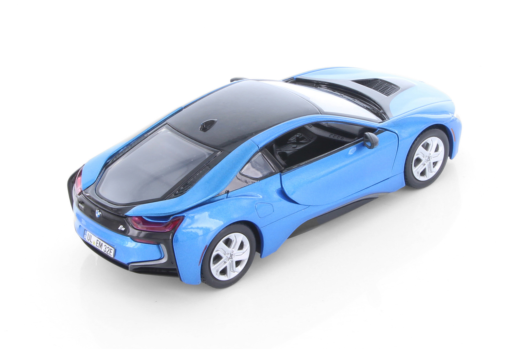 2018 BMW i8 Coupe, Blue w/Black Accents - Showcasts 71359D - 1/24 Scale Diecast Model Car