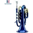 thumbnail image 3 of Brass Bb Pocket Trumpet with Case, Gold (Blue), 3 of 4