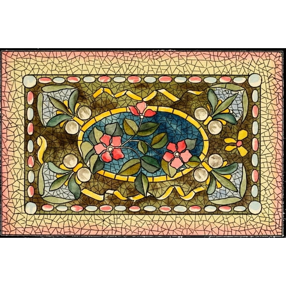 BMG Co Belcher Mosaic Glass 1886 15 Canvas Art - (24 x 36)