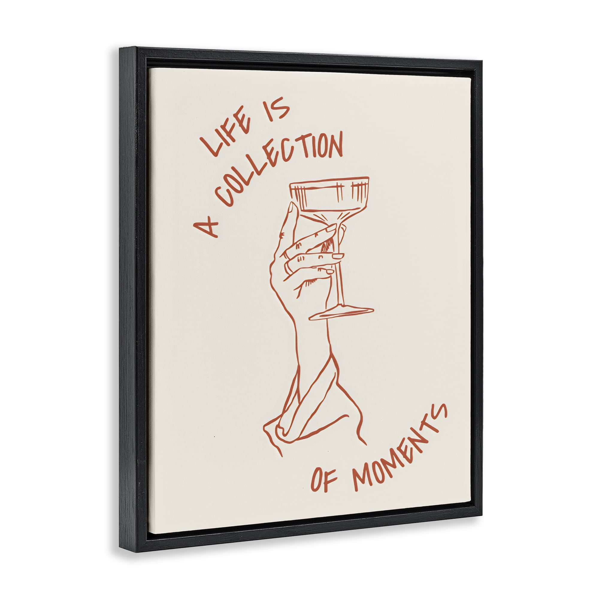 Stupell Industries Life Is A Collection of Moments Toast Black Framed Floater Canvas Wall Art, design by The Prints Vibe
