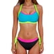 thumbnail image 1 of Conjunto de Bikini de Cintura Alta para las Mujeres Bloque de Color de Control Del Estómago Correa Ancha de Apoyo Trajes de Baño de Cintura Alta de Dos Piezas para las Mujeres, 1 of 8