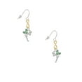 thumbnail image 2 of Delight Jewelry Silvertone Small Fairy with Lime Green Wings Gold Tone Infinity French Earrings, 2 of 4