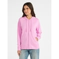 thumbnail image 6 of Time and Tru Women's and Women’s Plus Zip Front Fleece Hoodie Jacket, Sizes XS-4X, 6 of 7
