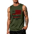 thumbnail image 2 of Men's America 250 Years Tank Top with Patriotic Flag Graphic and Sleeveless Design Featuring Vintage Distressed Print for Independence Day 2026 Army Green L, 2 of 4