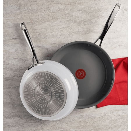 T-fal Excellence Ceramic Non-Stick Cookware Set, 10-Piece - White ‼️has stains and could have missing pieces ‼️