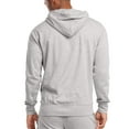 thumbnail image 4 of Men's Cotton Blend Lightweight Fleece Zip Up Hoodie Sweatshirt L, Heather Grey, 4 of 6