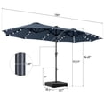 thumbnail image 2 of Autlaycil 15' Large Rectangle Outdoor Patio Umbrella and 48 Solar Lights with Matching Base, Market, Beach, Garden, Yard, Party, Navy Blue, 2 of 7