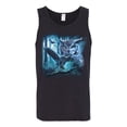 thumbnail image 2 of Wild Bobby, Owl Flying at Nihght In Front of the Moon Animal Lover Mens Graphic Tank Top, Black, Small, 2 of 3