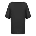 thumbnail image 4 of Timegard Hauts pour Femmes Col en V Manches Courtes Blouse Ample Couleur Unie Décontractée Basique, 4 of 5