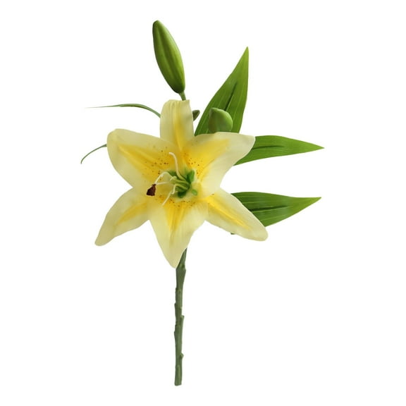 Yellow Artificial Lily Flower Single Stem, 3 Heads Wedding Party Decor, By Meiiso, Large Inventory!