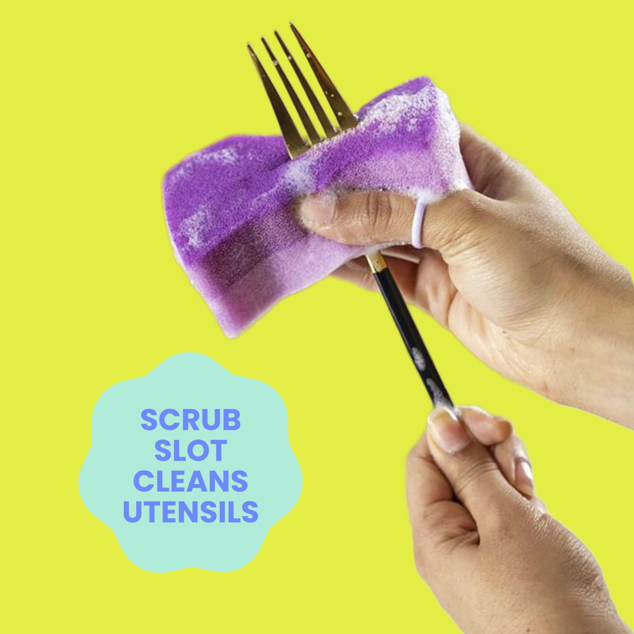 Brite by Scotch-Brite 2-Sided Scrub & Wipe, Scrubbing Kitchen and Dish Sponge, Fuchsia Frenzy, 1 Scrub Sponge