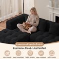 thumbnail image 6 of Wiilayok 120" Boneless Oversized Cloud Couch, Left Facing L-Shaped Chenille Sectional Sofa with Chaise Lounge, Deep Seat Upholstered Living Room Sofa with 4 Pillows, No Assembly, Black, 6 of 9