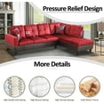 thumbnail image 4 of PonLiving Sectional Sofa, 102.5" 2 Piece Living Room Couch , L Facing Chaise, Microfiber with Faux Leather Red, 4 of 7