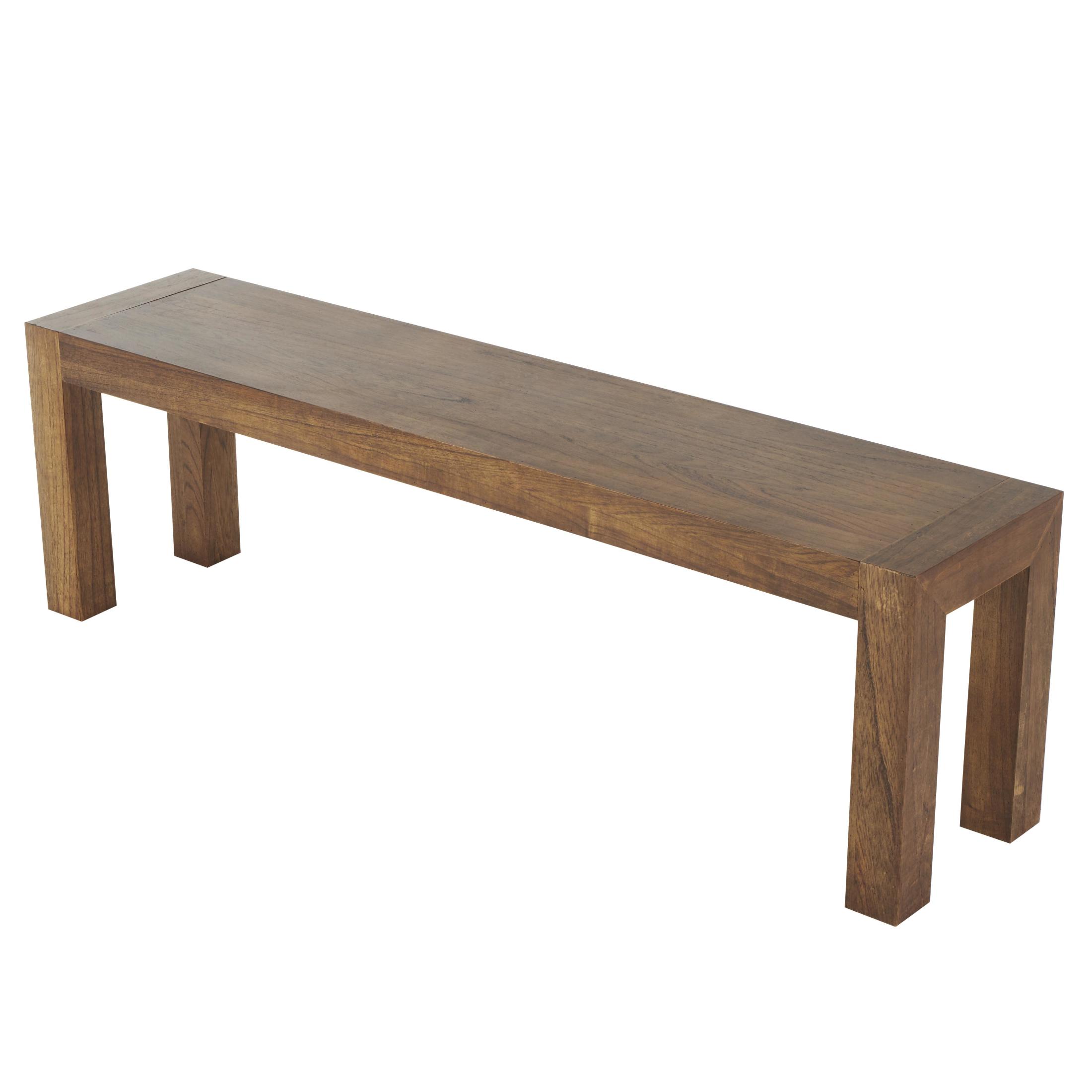 DecMode 31", 15"H Brown Wood Rectangular Console Table with Bench, 2-Pieces