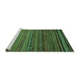 thumbnail image 2 of Ahgly Company Machine Washable Indoor Square Oriental Turquoise Blue Modern Area Rugs, 5' Square, 2 of 4