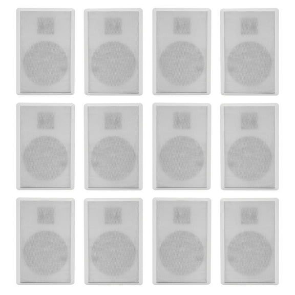 (12) Rockville RockSlim 70W White 5.25" 70v Commercial Restaurant Wall Speakers