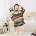 thumbnail image 6 of FORMRS Wearable Blanket Hoodie with Sleeves for Kids Cozy Flannel Sweatshirt, Artistic Desert Pattern, 6 of 7