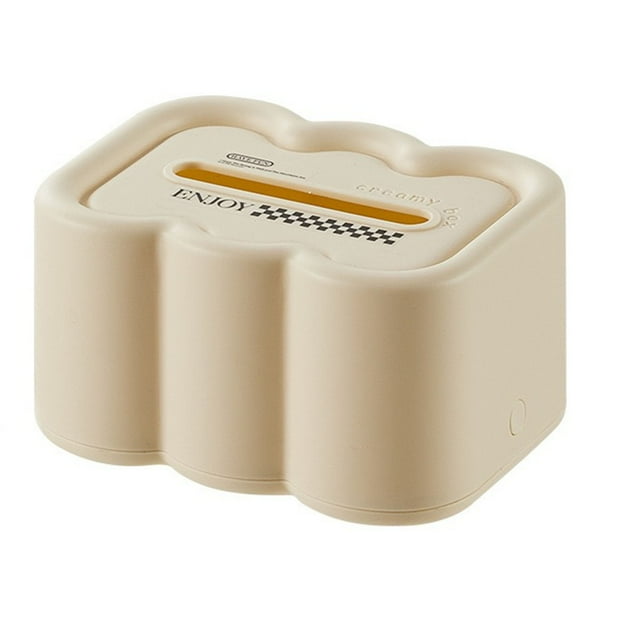 Funda para caja de pañuelos con forma de nube, multifuncional, de plástico, decorativa, para sala de estar, mesa de comedor, fondo blanco