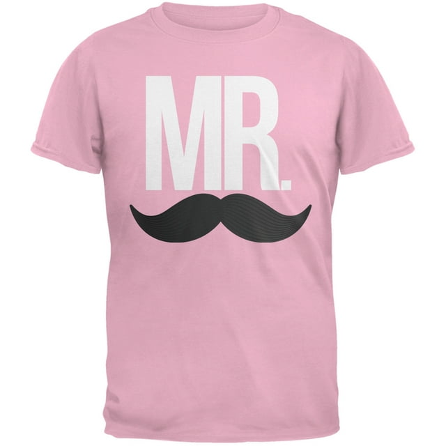 Mr. Moustache T-Shirt Rose pour Adulte