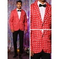 thumbnail image 4 of Unique Bargains Men's Polka Dots Classic One Button Business Sport Coats Blazers L Red, 4 of 6