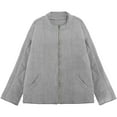 thumbnail image 6 of GEWSEY Womens Dolman Lightweight Quilted Jackets Zip Up Long Sleeve Stand Neck Warm Winter Outwears (Grey, M), 6 of 7