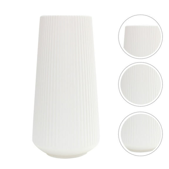 STOBOK Decorations Large Floral Vase White Plastic 1Pc