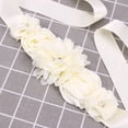 thumbnail image 6 of LOLIPPYY 2-Piece Flower Girl Sash and Headband Set with Rhinestone Satin Ribbon Belly Band for Wedding, Party, or Evening Dress in Beige, 6 of 7