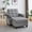 Light Gray + Engineered Wood + 1 Seat + Foam, variant on Convertible Chaise Lounge Sofa Bed with 6-Position Adjustable Backrest, USB Charging Port, Hidden Storage Armrests, Cup Holders and 360° Swivel Side Table, Dark Gray Sleeper Chair for Living Room